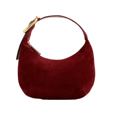 Madewell The Mini Bag in deep merlot suede