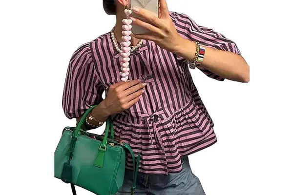 Amazon MANGMAO Tie Front Tops