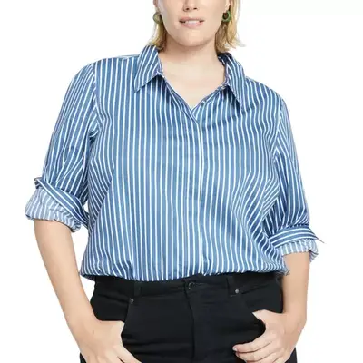 Universal Standard Elbe Stretch Poplin Shirt Classic Fit