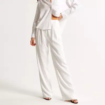 Abercrombie & Fitch Sloane Tailored Linen-Blend Pant