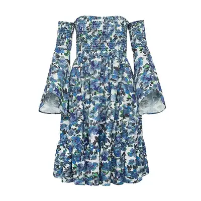 Autumn Adeigbo Julia Dress in blue floral