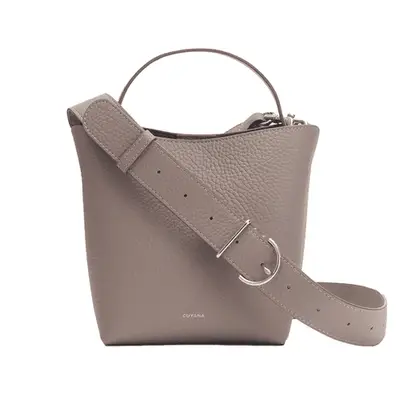 Cuyana Mini Linea Bucket Bag in clay pebble leather