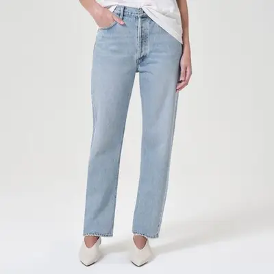Agolde 90s Mid Rise Straight in Force light wash denim