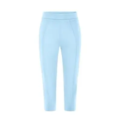 A pair of light blue capris 