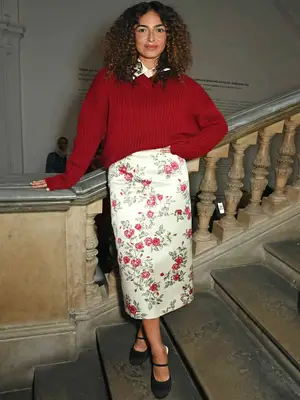 Brown Turtleneck Ribbed Midi Sweater Dress 