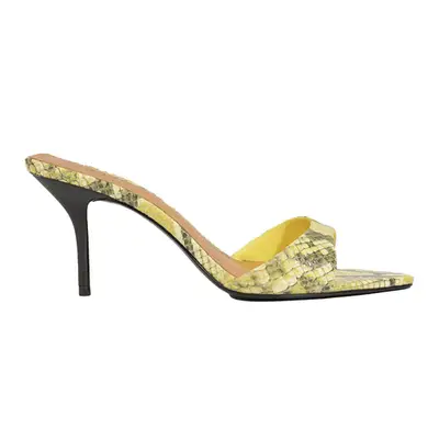 Schutz Elodie Sandal in citrus yellow snakeskin