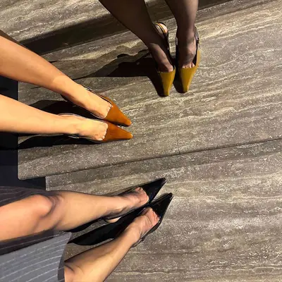 Close-up of Devon Lee Carlson and friends