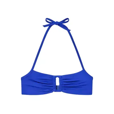 blue gathered Cos bikini top