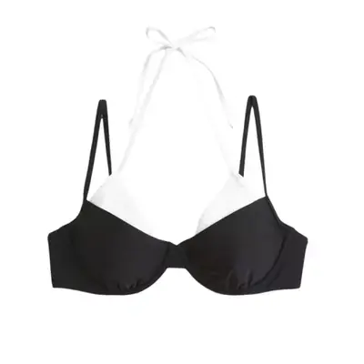 layered Abercrombie & Fitch bikini top in black and white
