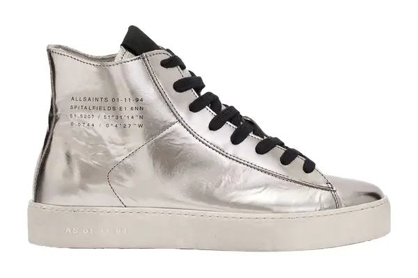 AllSaints Tana Metallic Leather High Top Sneakers