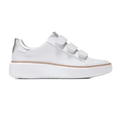 Cole Haan GrandPro Topspin Triple Strap Sneakers in white with velcro