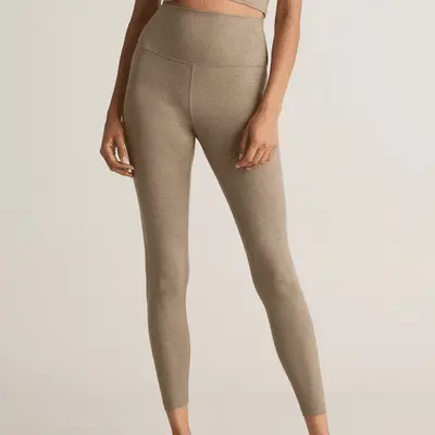 Quince Ultra-Soft High-Rise Legging in heathered oatmeal