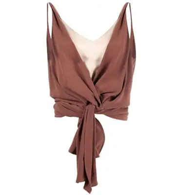 Silk Front-Tie Wrap Top