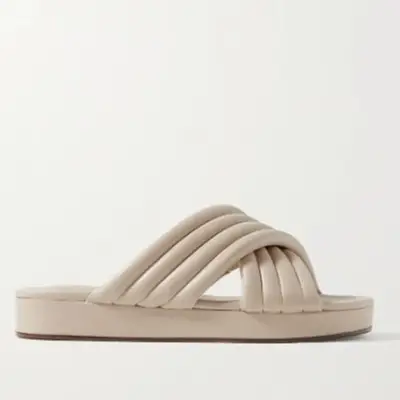 Quilted Leather Slides