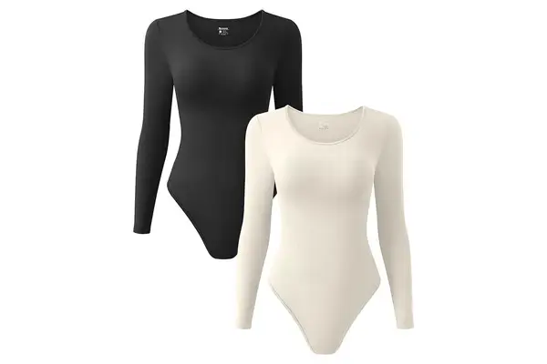 OQQ Long Sleeve Bodysuit