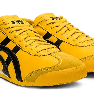 Bella Hadid in black and white Onitsuka Tiger Mexico 66s