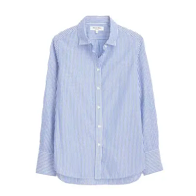Alex Mill Val Shirt in blue and white striped poplin