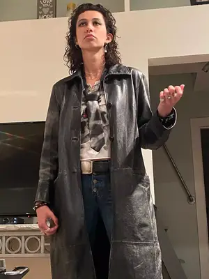 Coach Long Trench in ecru