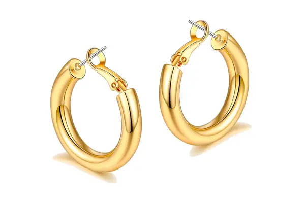 sovesi Chunky Gold Hoop Earrings