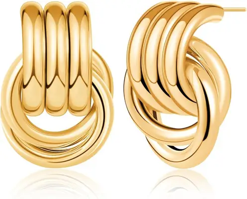 Gold knotted earrings