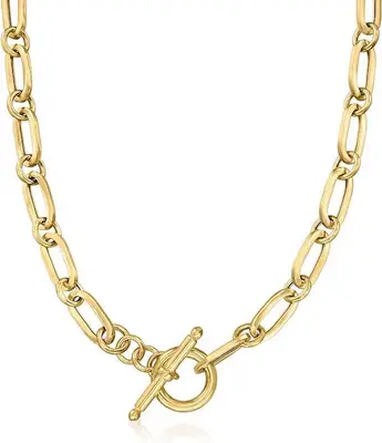 Ross-Simons Italian 18K Gold Over Sterling Paper Clip Link Necklace