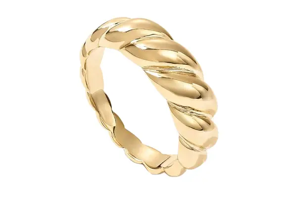 Amazon Pavoi 14K Gold Plated Croissant Dome Ring