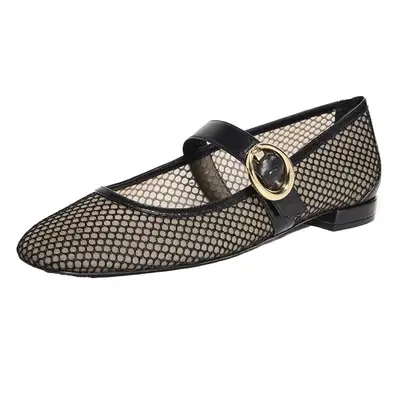 Stuart Weitzman Arabella Mary Jane Flats in black