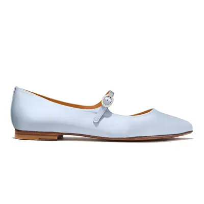 Margaux The Mary Jane shoe in powder blue satin