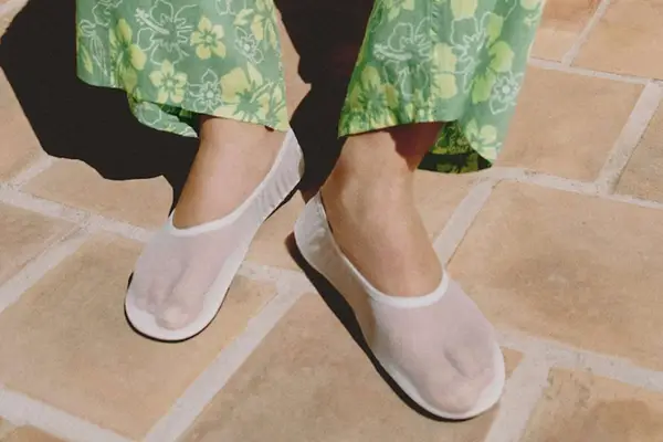 Mango Semi-transparent mesh ballerinas