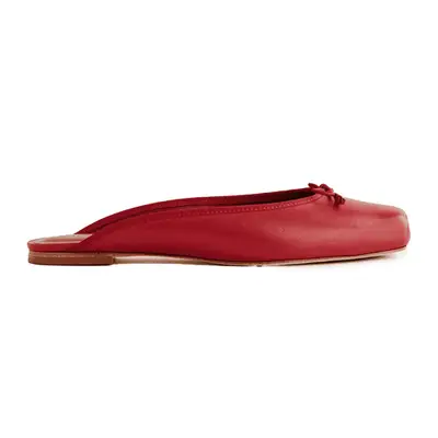 Reformation Megan Flat Mule in scarlet red