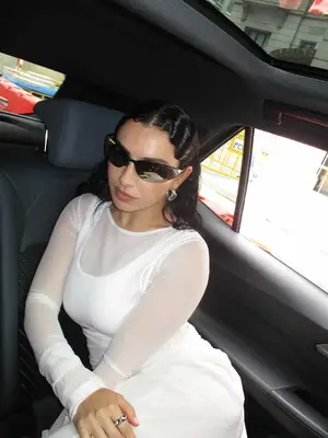 Olga Berg Bianca Ball Mesh Handle Bag in gold