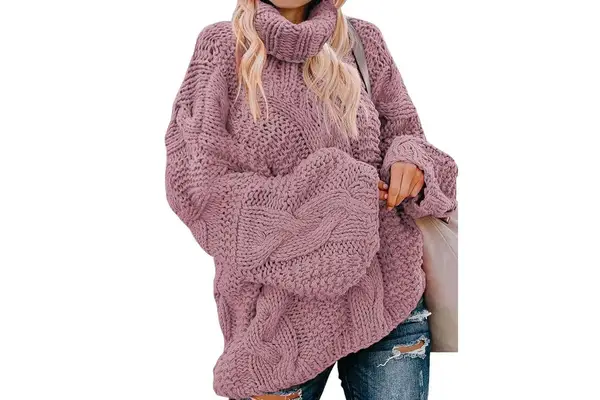 Dokotoo Womens Turtle Neck Sweater Fashion 2024 Loose Casual Cozy
