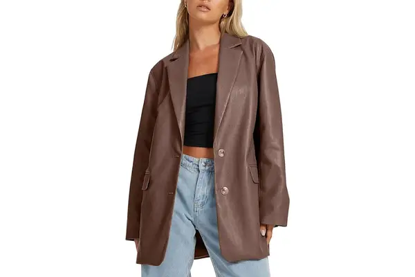 AUTOMET Womens Leather Jackets Blazer Plus Size Winter Coat Fall Outfits Fashion 