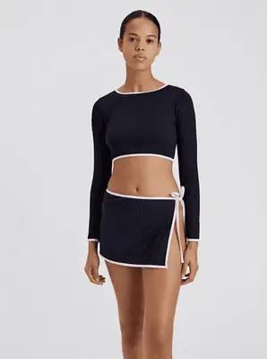 The Nola Ribbed Swim Skirt