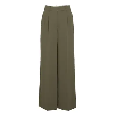 Aritzia The Effortless Pant Wider in dark olive crepette