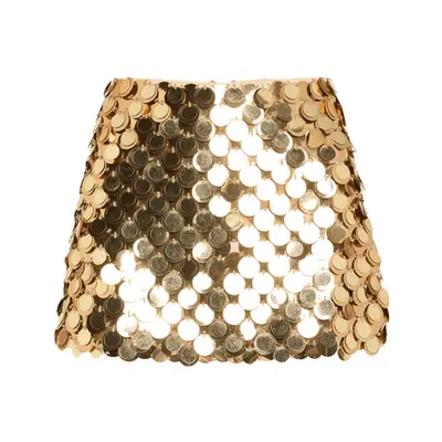 Alice + Olivia Rubi Embellished Low-Rise Micro Skirt in gold sequins