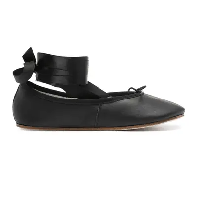 Repetto Sophia Ballerina Shoes in black with ribbon ankle wrap