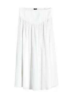 white skirt with a fitted waist