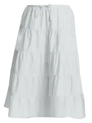 Eloquii tiered white maxi skirt