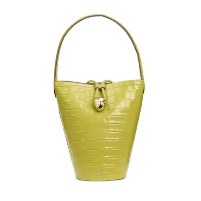 Cult Gaia Freedie Shoulder Bag in laurel green with gold metal detail