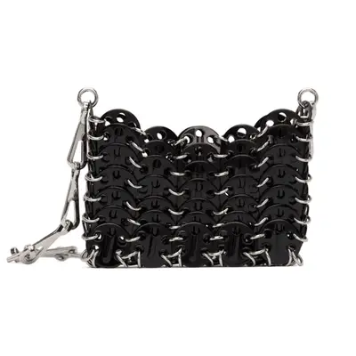 Rabanne Black Micro 1969 bag with chainmail detailing