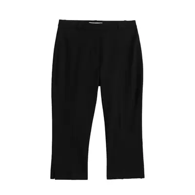 Abercrombie & Fitch Curve Love Mid-Rise Tailored Capri Pant in black
