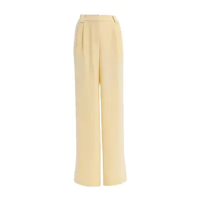 Express High Waisted Relaxed Trouser in soft butter yellow