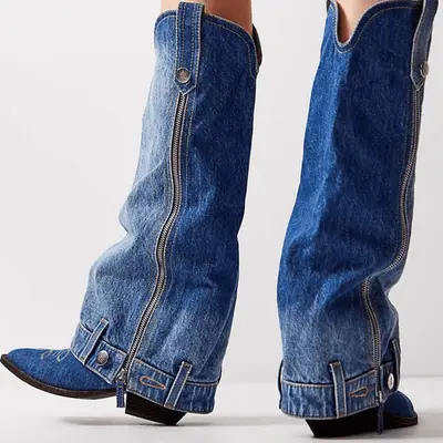 Ash Double Trouble Denim Cowboy Boots