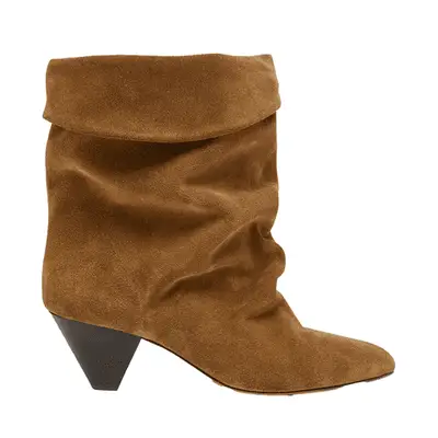 Isabel Marant Ryska Slouchy Suede Bootie in tan