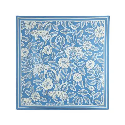 & Other Stories Leopard Square Scarf in blue and white