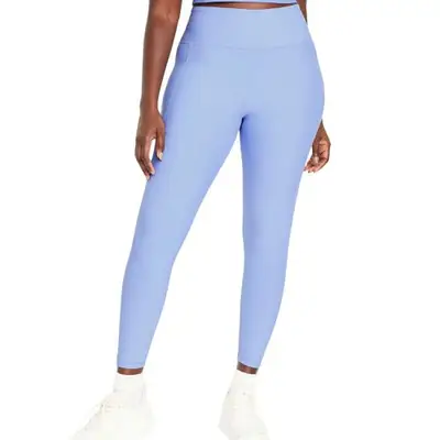 Old Navy High-Waisted PowerSoft Leggings in periwinkle on model