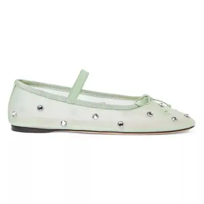 Loeffler Randall Leonie Crystal Mesh Ballet Flats in seafoam green