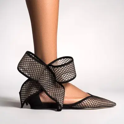 Zou Xou Eugenia Flat in indigo mesh