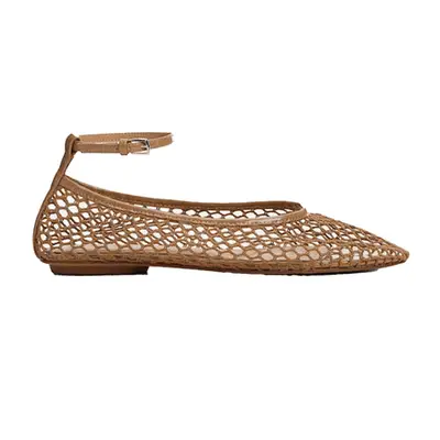 Mango Ballerinas with Mesh Bracelet medium brown flats